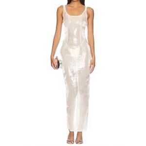 NEW MISCREANTS LONDON sheer kaia maxi dress in ivory